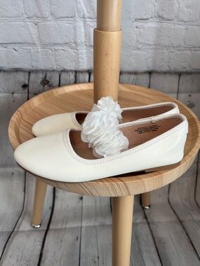 H&M White Ivory Floral Strap Dress Ballet Flats